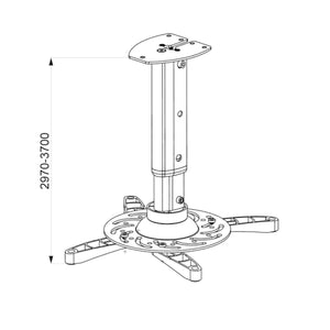Staffa proiettore da soffitto orientabile, allungabile 29 - 37 cm portata 15kg - Oniroview