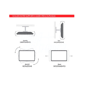 Staffa televisione soffitto orientabile doppio tv 32 - 60 pollici telescopico 57 - 79cm - Oniroview