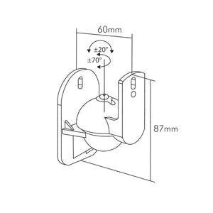 Staffe per casse acustiche da muro orientabili kit 2 staffe - Oniroview