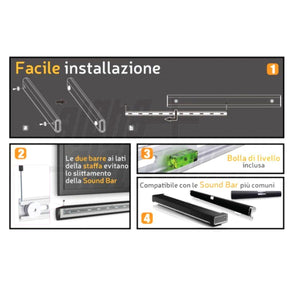 Staffe per sound bar universali fissabile a muro ideale per tv su supporti fissi - Oniroview