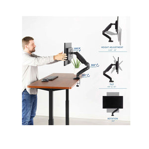 Supporti Monitor Scrivania 17-32 Pollici Doppio Braccio con Pistone Idraulico, 6.5Kg