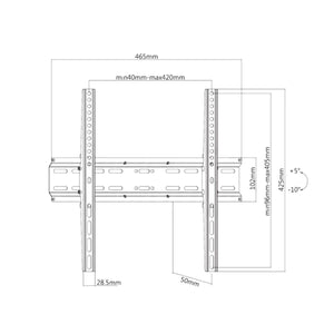 Supporto TV Parete 32 - 55 pollici Inclinabile Vesa 400, Acciaio Portata 35Kg