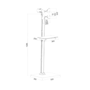 Supporto da pavimento con mensola in vetro per tv 23 - 42 pollici, peso 25kg - Oniroview