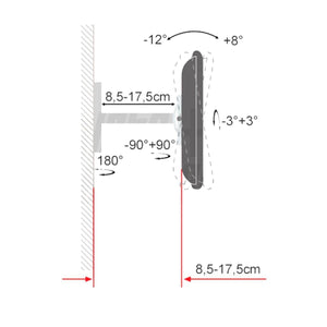 Supporto tv da muro orientabile 13 - 27 pollici 2 snodi acciaio vesa 100 portata 20kg easyclick - Oniroview
