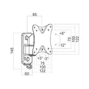 Supporto tv da muro orientabile 13 - 27 pollici acciaio vesa 100 portata 20kg easyclick - Oniroview
