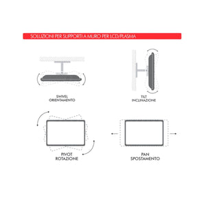 Supporto tv da muro orientabile 13 - 27 pollici acciaio vesa 100 portata 20kg easyclick - Oniroview