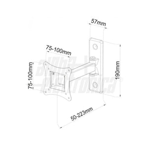 Supporto tv da muro orientabile 13 - 30 pollici 2 snodi acciaio vesa 100,portata 15kg eco - Oniroview