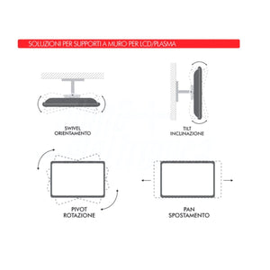 Supporto tv da muro orientabile 13 - 30 pollici 2 snodi acciaio vesa 100,portata 15kg eco - Oniroview