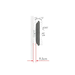 Supporto tv da muro orientabile 13 - 30 pollici acciaio vesa 100, rotazione pivot 360°portata 15kg eco - Oniroview