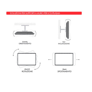 Supporto tv da muro orientabile 180° 13 - 27 pollici 3 snodi acciaio vesa 100 portata 20kg easyclick - Oniroview