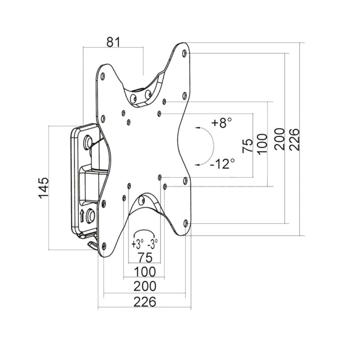 Supporto tv da muro orientabile 23 - 42 pollici acciaio vesa 200 portata 20kg easyclick - Oniroview