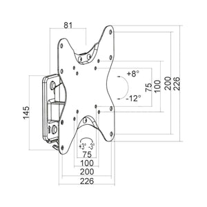 Supporto tv da muro orientabile 23 - 42 pollici acciaio vesa 200 portata 20kg easyclick - Oniroview