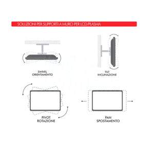 Supporto tv da muro orientabile 23 - 42 pollici acciaio vesa 200 portata 20kg easyclick - Oniroview
