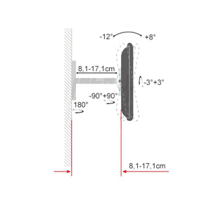 Supporto tv da muro orientabile 23 - 42 pollici premium 2 snodi acciaio vesa 200 portata 20kg easyclick - Oniroview
