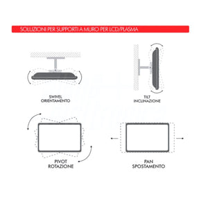 Supporto tv da muro orientabile 23 - 42 pollici premium 3 snodi acciaio vesa 200 portata 20kg easyclick - Oniroview