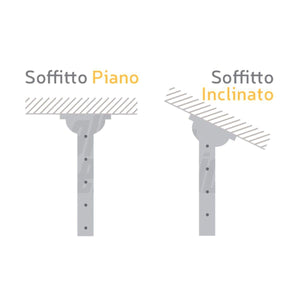 Supporto tv soffitto orientabile 23 - 42 pollici acciaio vesa 200, telescopico 106 156cm anche per soffitti inclinati - Oniroview