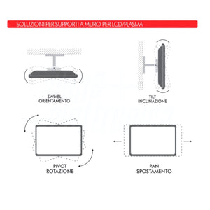 Supporto tv soffitto orientabile 23 - 42 pollici acciaio vesa 200 anche per soffitti inclinati - Oniroview