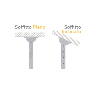 Supporto tv soffitto orientabile 37 - 70 pollici telescopico 56 - 91cm per soffitti inclinati - Oniroview
