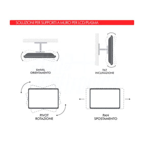 Supporto tv soffitto orientabile 37 - 70 pollici telescopico 56 - 91cm per soffitti inclinati - Oniroview
