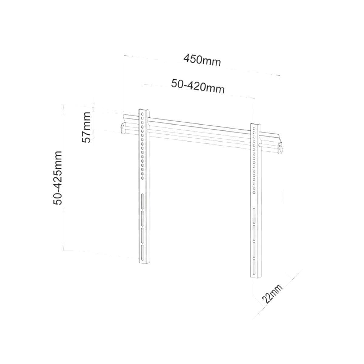 Supporto tv ultra slim da muro 23 - 55 pollici acciaio vesa 400, con sistema di bloccaggio - Oniroview