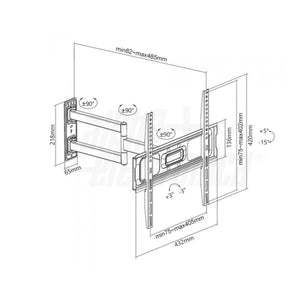 Supporto parete TV doppio braccio 32 - 55 pollici 35Kg Vesa 400 x 400
