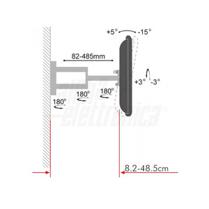 Supporto parete TV doppio braccio 32 - 55 pollici 35Kg Vesa 400 x 400
