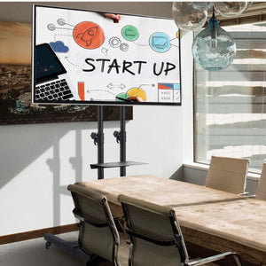 Carrello telescopico da pavimento con mensola per tv 37 - 70 pollici, mobile con ruote