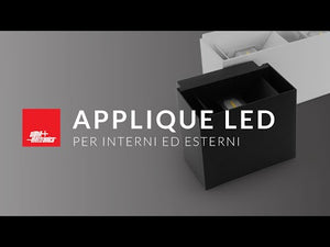 Applique Up Down da parete Led 10W con fasci regolabili IP65 esterno/interno luce naturale corpo nero