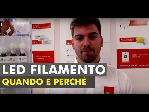 Lampada led colpo di vento filamento E14 4W trasparente tutto vetro luce calda 2700K
