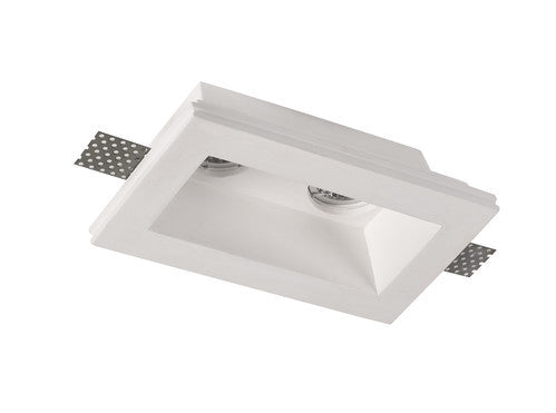 Double recessed plaster support for LED lamps - 215x125mm