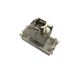 Frutto rj45 FTP schermato cat.6a compatibile Vimar Eikon 20339.14.B presa modulare 8 poli per cavi ethernet connessione a crimpare senza attrezzi, colore bianco