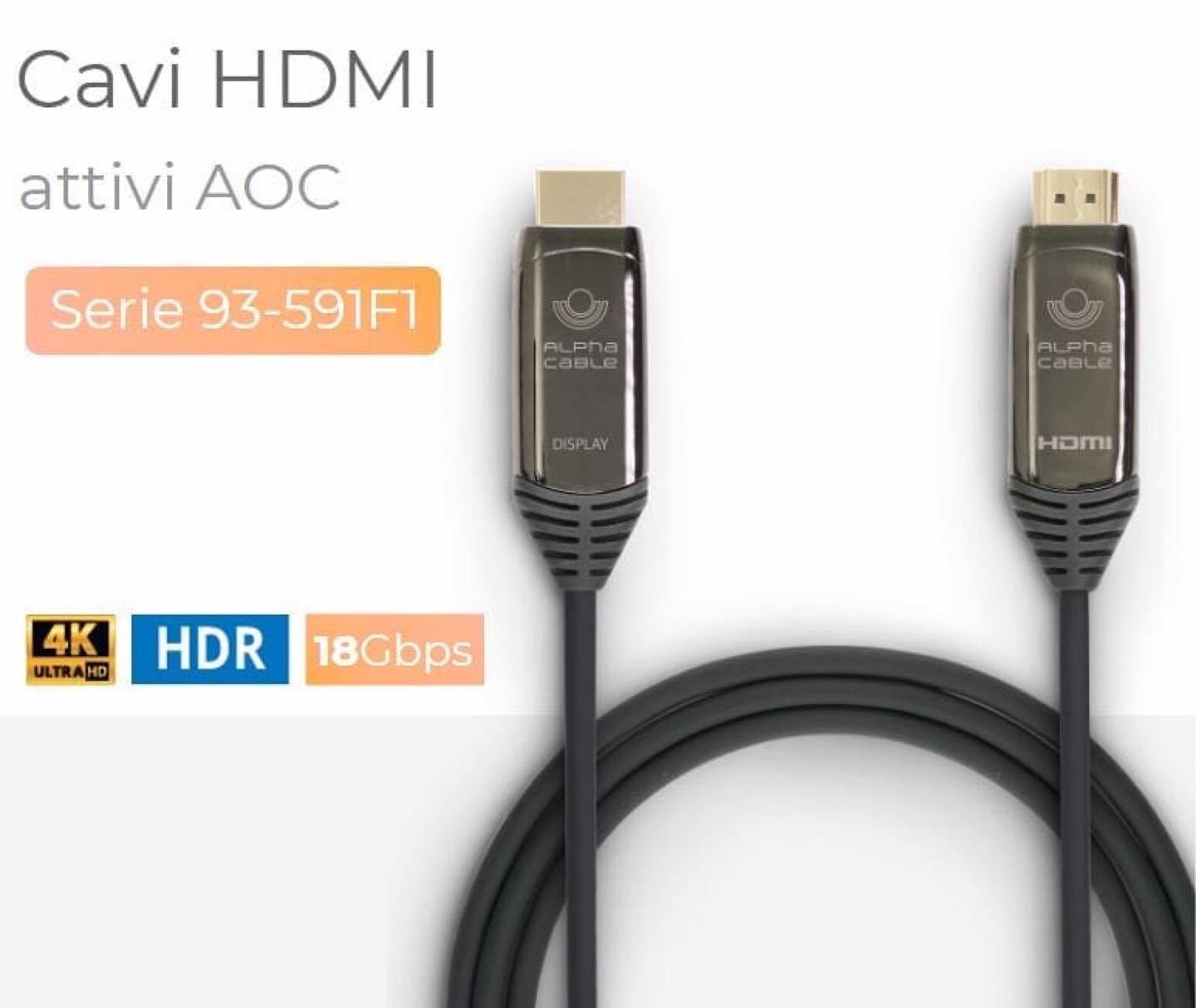 Cavo HDMI in fibra ottica attivo AOC per lunghezze da 10mt fino a 50mt senza amplificatori - Oniroview