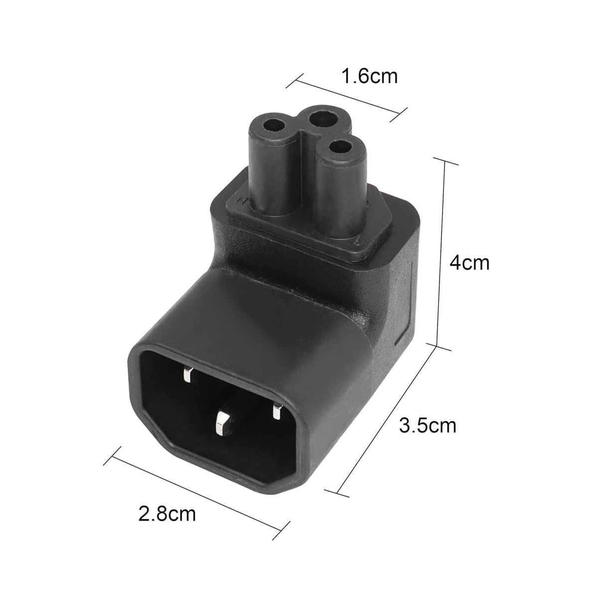 Adattatore Angolare Alimentazione  IEC320 C5 Femmina a C14 Maschio