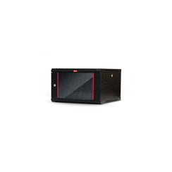 Armadio Rack a muro 19'' - 6 unità - 600x600 - Porta in vetro - Nero - Assemblato