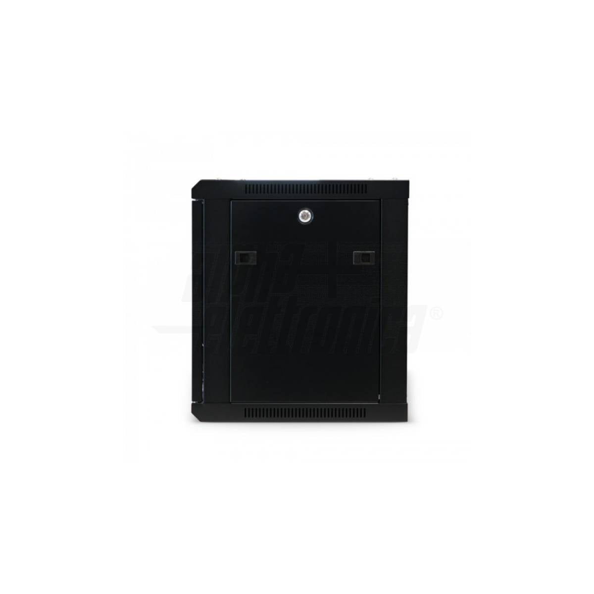 Armadio Rack 19 Pollici 9 Unità Muro Porta in Vetro Nero vista posteriore