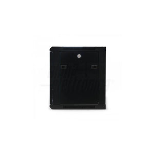 Armadio Rack 19 Pollici 9 Unità Muro Porta in Vetro Nero vista posteriore