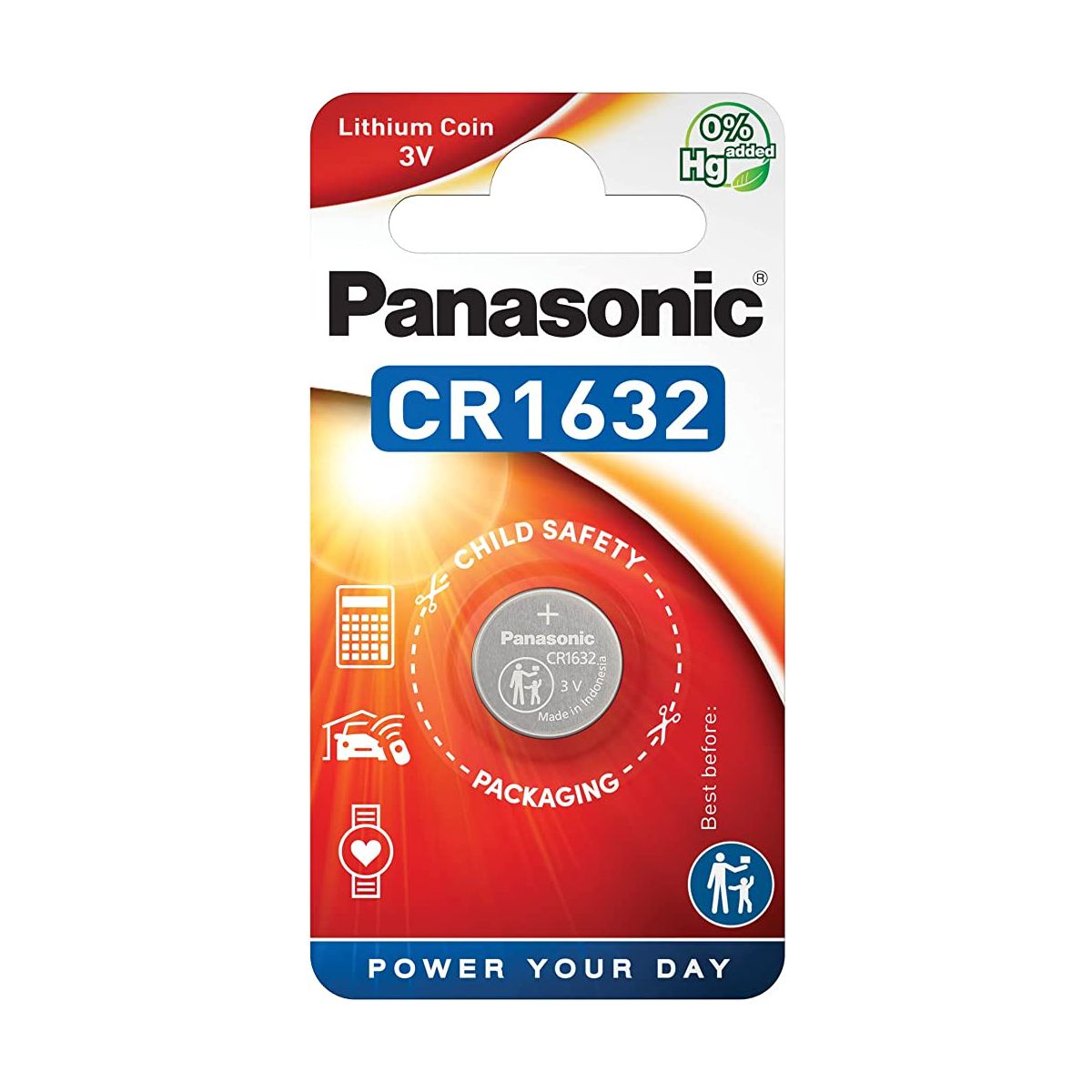 Batteria Piatta CR1632 3V Litio Panasonic