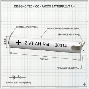 diseno tecnico con misure 15 x 100 batteria emergenza