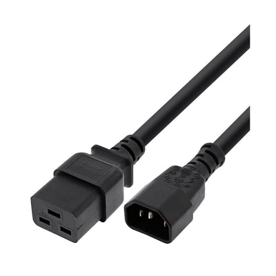 Cavo Alimentazione 16A IEC320 C19 Femmina a IEC320 C14 Maschio 2m Nero