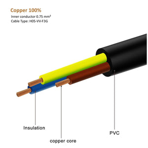 Cavo Alimentazione PC 3mt Spina 10A Presa Tripolare IEC320 Tripolare