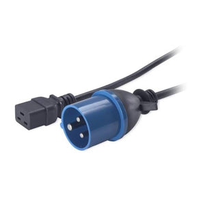 Cavo Alimentazione Tripolare Spina CEE 16A Blu Presa IEC 320 C19 Nero