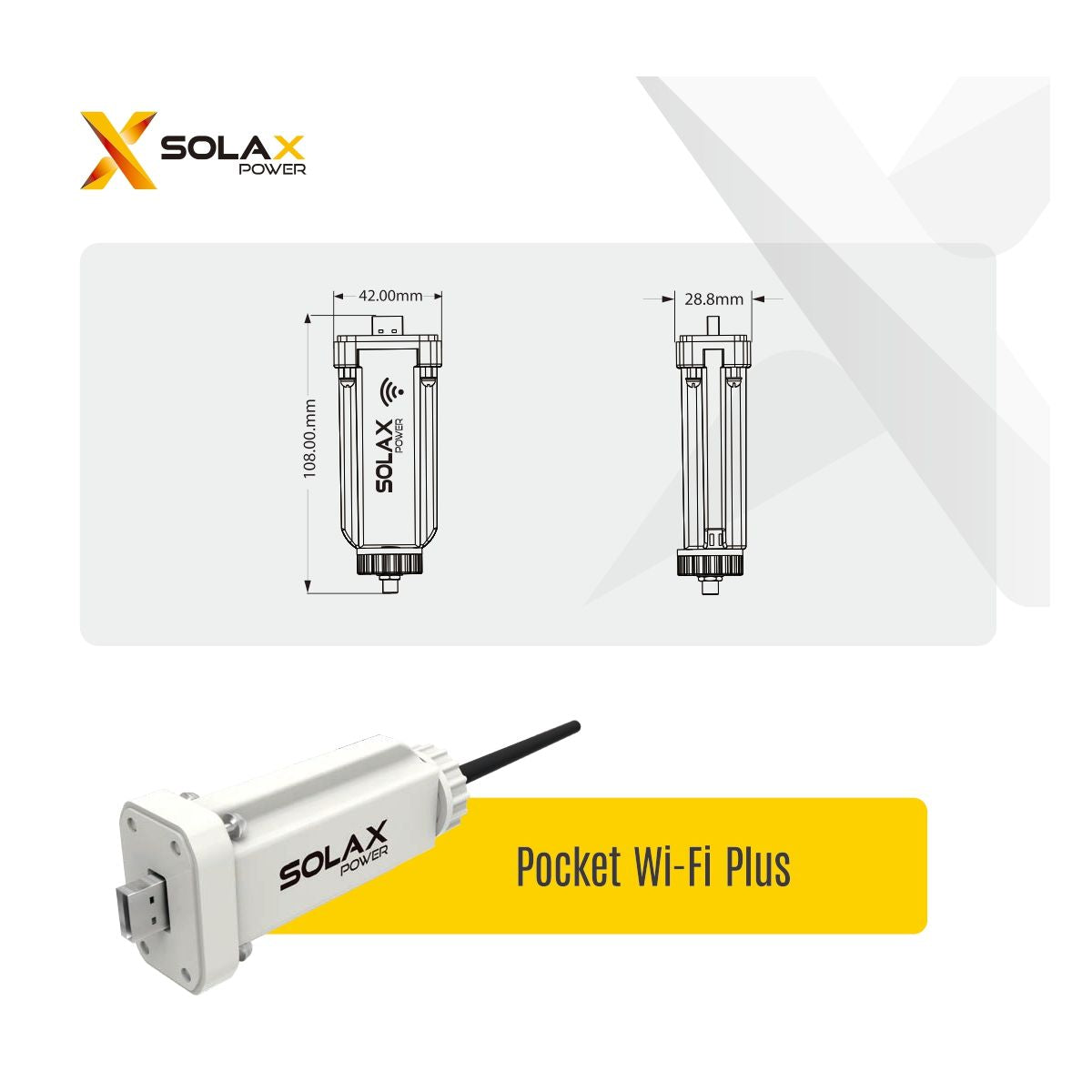 Dongle Solax 2.0 Chiavetta WIFI con Antenna Esterna Serie Bianca