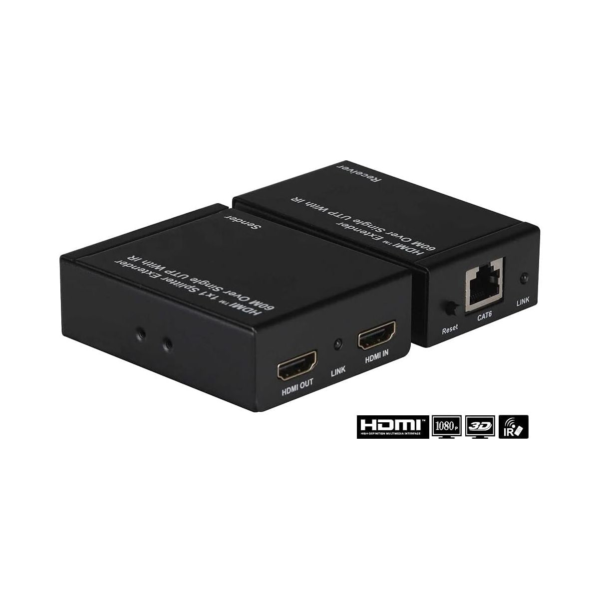 Extender HDMI Ethernet 1080P 60hz 60mt POE Loop-Out