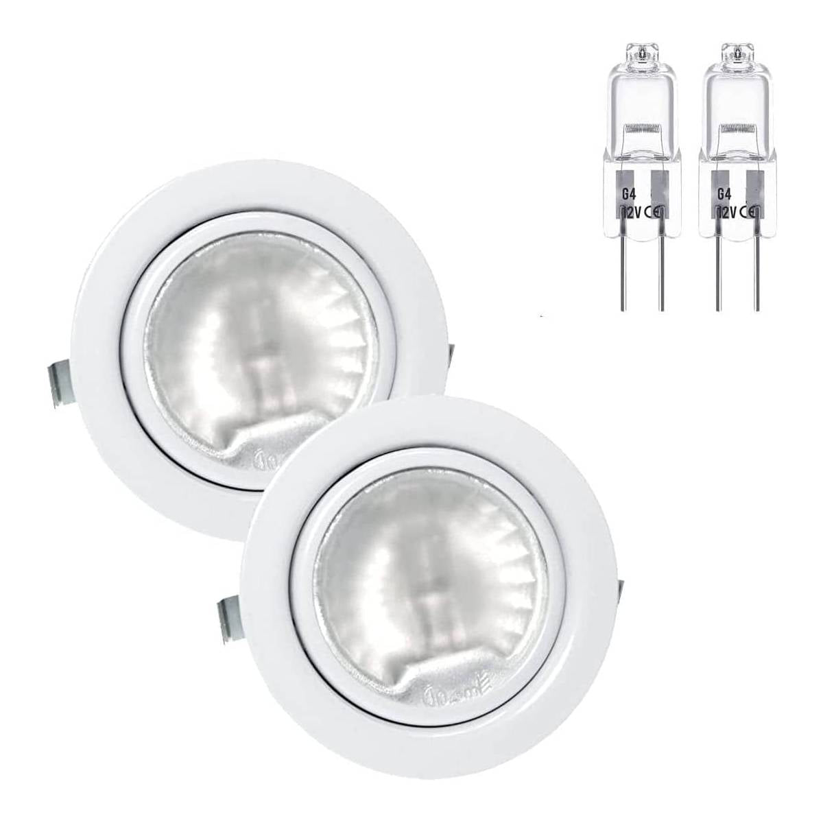 Faretti Incasso per Cappa Cucina Incasso Bianco + Lampadine 12V