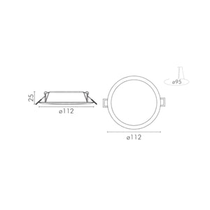 Faretto a Led Incasso 6W Soffitto Cartongesso Foro 11 cm