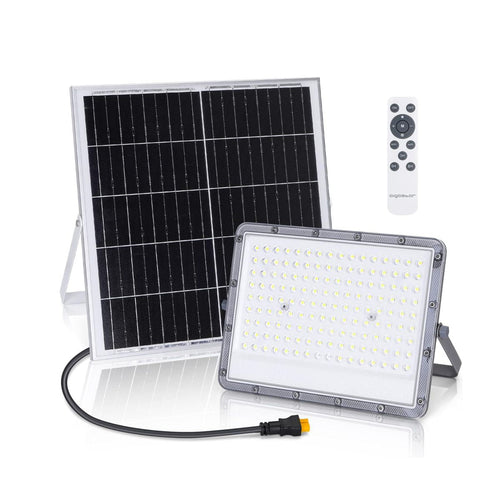 Kit fotovoltaico per l'illuminazione esterna con faro LED 10W pannello  fotovoltaico 20W autonomia fino a 5 ore