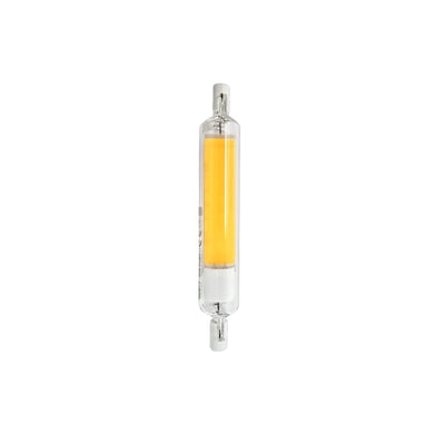 Lampadina lineare R7S LED 118mm 12W in vetro con tecnologia COB.