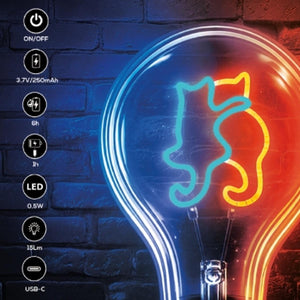 Lampada Ricaricabile Tavolo Gatto GLOW ME LED USB-C