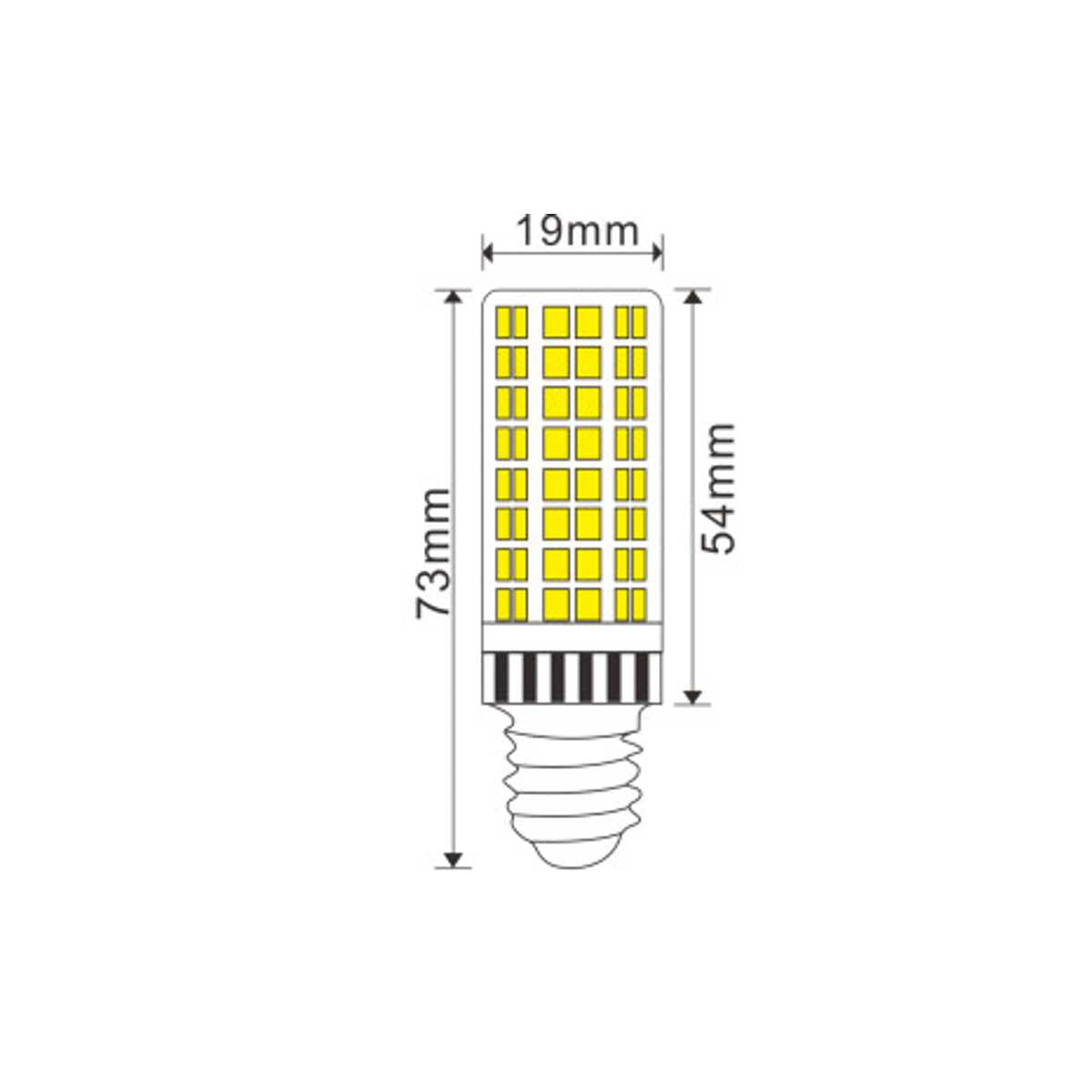 misure delle lampadina tubolare 73 x 19