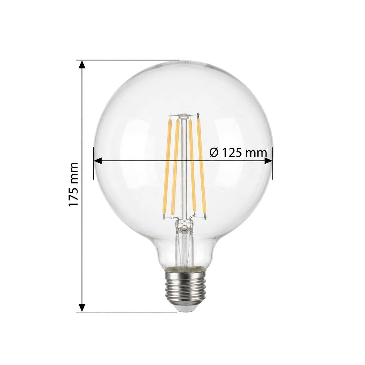 misure globo diametro 125mm altezza 175 mm